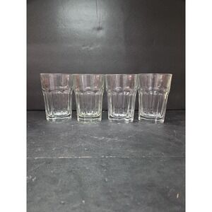 Libbey Duratuff Clear Glass Juice‎ Tumblers, 10oz Vtg Drinking Glasses, Set of 4